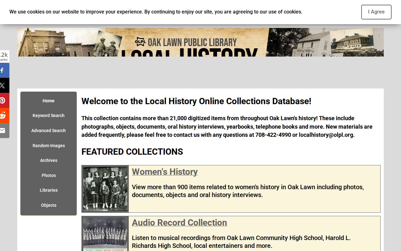 Oak Lawn Public Library PastPerfect local history catalog search