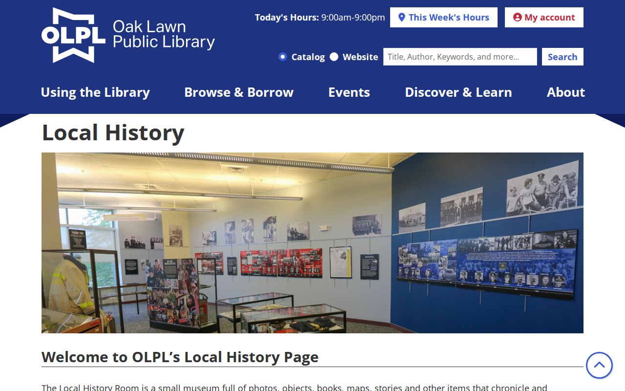 Oak Lawn Public Library Local History Room resources