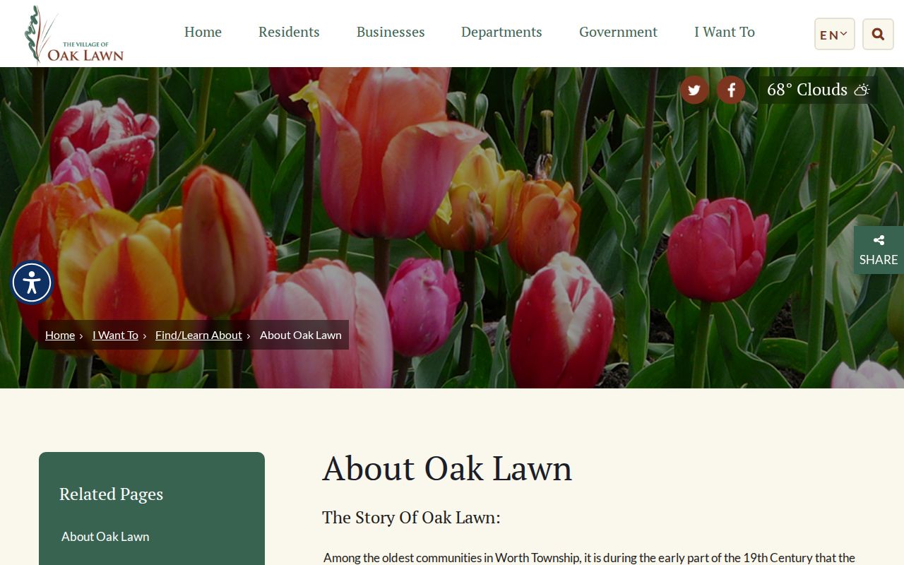 Village of Oak Lawn local history page