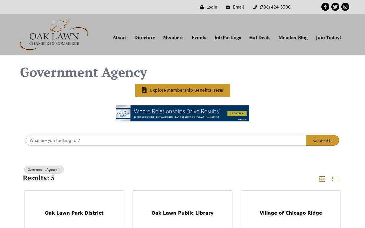 Oak Lawn community organization directory for block research