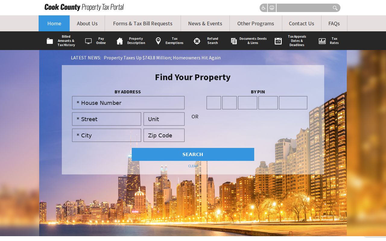 Cook County property tax address and PIN search for Oak Lawn parcels